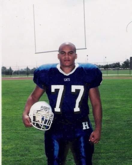Ahmad in his Hilliard Davidson uniform, number 77
